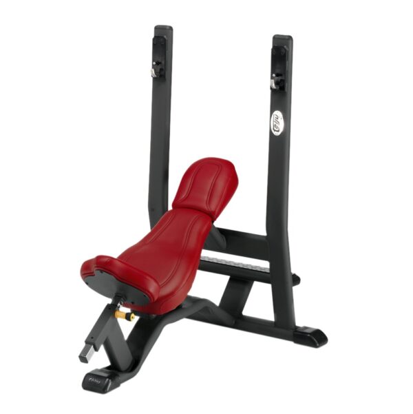 Incline Press bench. Aid platform and safety catch for the bars
